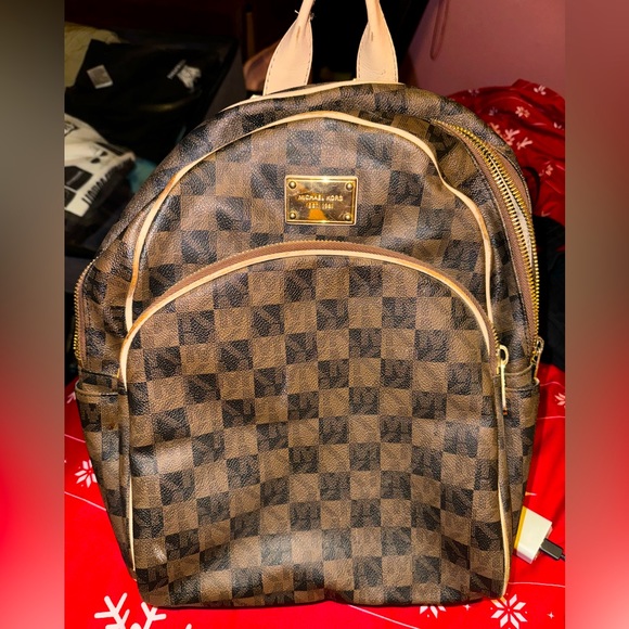 USED MICHAEL KORS Logo Backpack - Picture 1 of 10